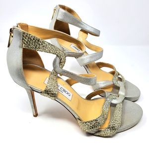 Jimmy Choo Silver Suede Pumps